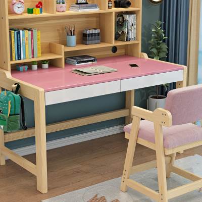 实木儿童书桌家用学习桌可升降小学生写字桌书房卧室电脑桌课桌椅