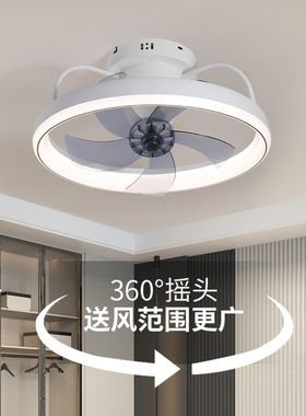 360°旋转摇头卧室风扇灯吸顶简约现代儿童房书房餐厅电扇吊扇灯