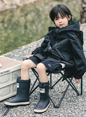 儿童雨鞋女款中大童亲子雨靴男童学生户外露营上学防滑厚底防水鞋