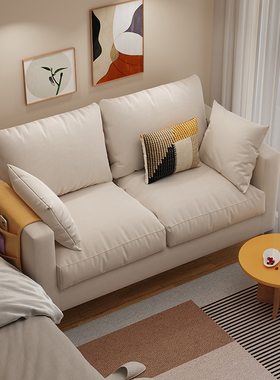 北欧双人沙发卧室小户型现代简约布艺沙发网红出租屋服装店小沙发