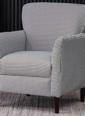 轻奢单人沙发布艺北欧客厅沙发现代简约双人小户型沙发意式沙发椅