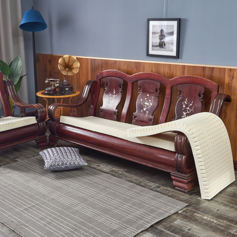 加厚乳胶红木沙发坐垫四季防滑布艺实木老式现代简约三人椅长椅垫