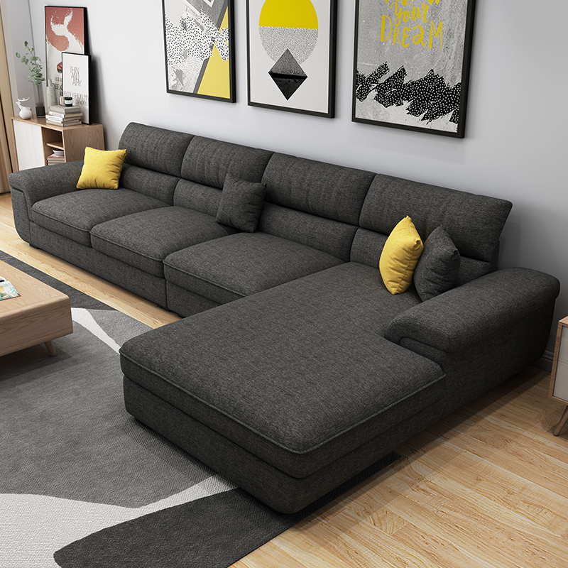 新款可拆洗布艺沙发组合北欧大小户型乳胶客厅转角贵妃简约现代