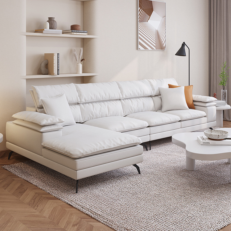 北欧现代简约布艺沙发转角科技布意式极简乳胶沙发组合客厅小户型