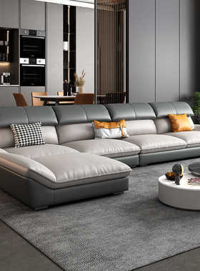 意式极简布艺沙发组合小户型简约现代客厅乳胶免洗科技布贵妃转角