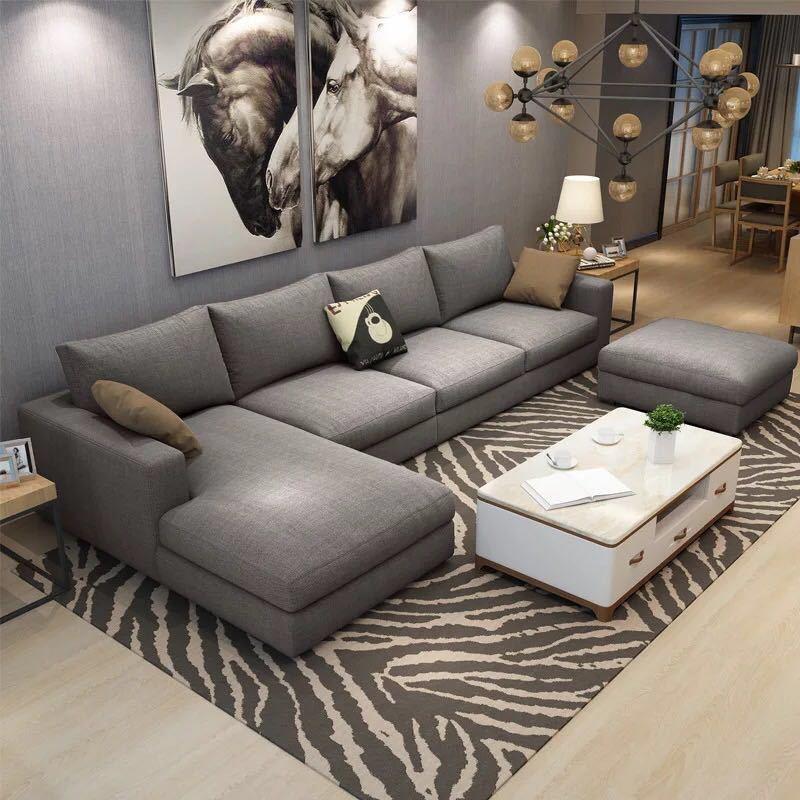 北欧客厅乳胶沙发现代简约小户型3人布艺沙发转角组合家具