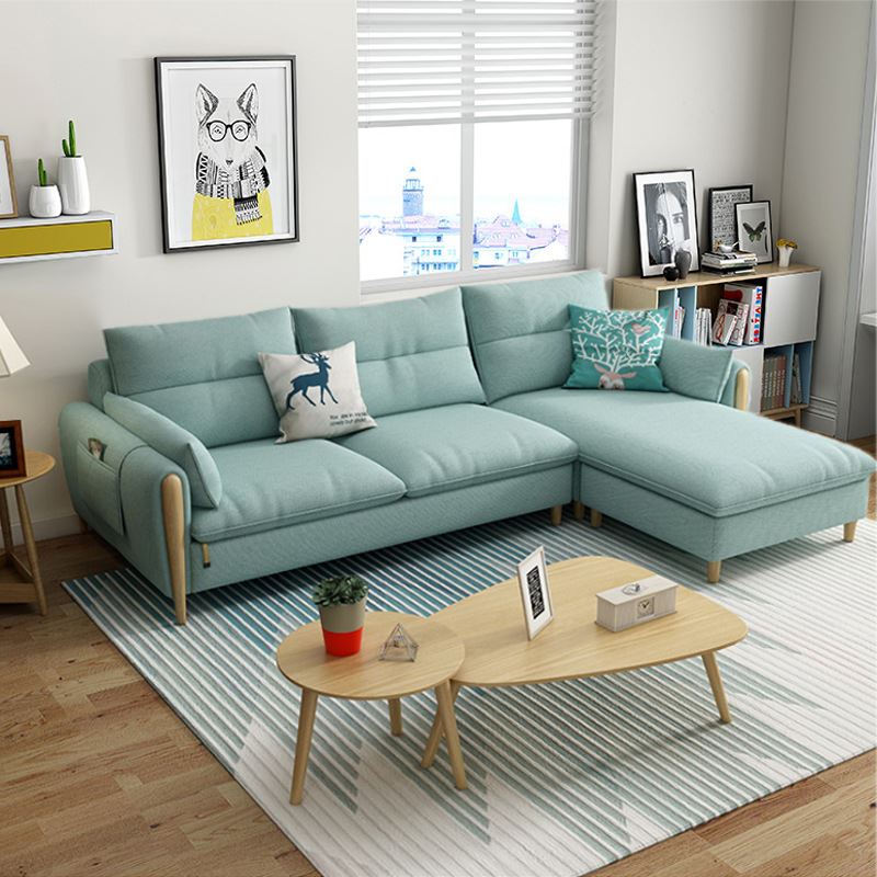 定制北欧现代简约中小户型转角布艺拆洗乳胶卧室公寓三人沙发组合