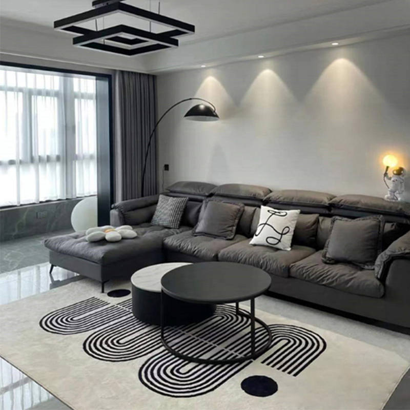 科技布乳胶羽绒免洗布艺沙发组合现代简约意式极简小户型客厅转角