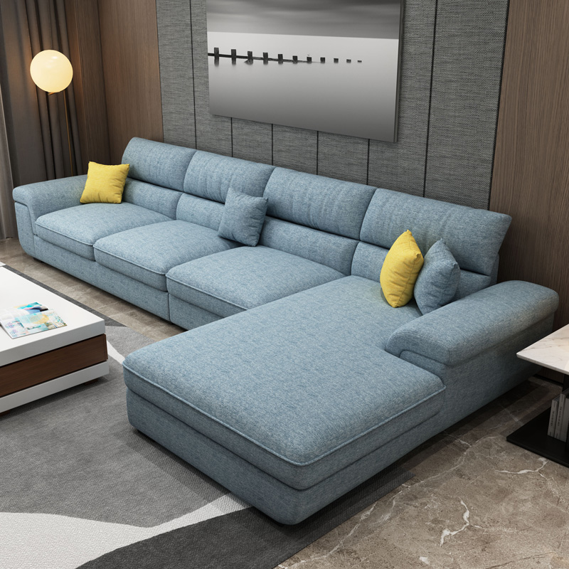 新款可拆洗布艺沙发组合北欧大小户型乳胶客厅转角贵妃简约现代