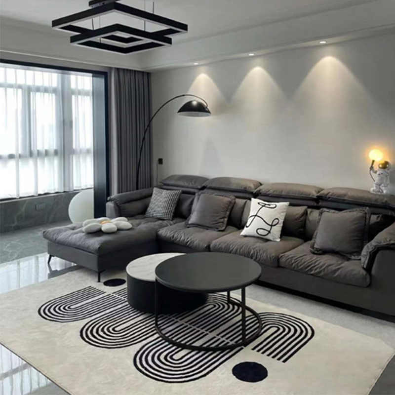 科技布乳胶羽绒免洗布艺沙发组合现代简约意式极简小户型客厅转角
