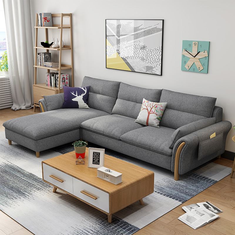 定制北欧乳胶布艺沙发可拆洗小户型客厅组合现代简约整装家具转角