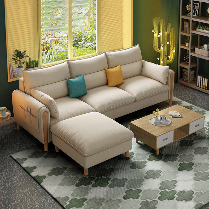 北欧乳胶布艺沙发可拆洗小户型客厅组合现代简约整装家具转角沙发