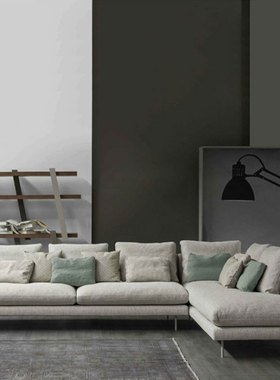 中小户型简约现代客厅转角组合意式极简沙发北欧布艺沙发乳胶家具