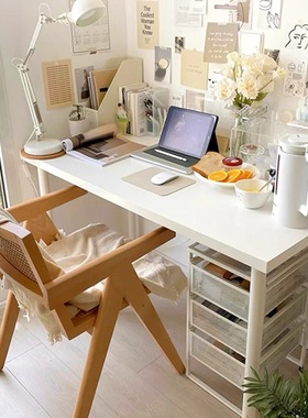 电脑台式桌家用书桌简约现代办公桌卧室学习桌化妆桌简易长条桌子