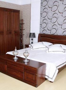 上海 品牌 实木 家具 中式 卧室 套装 衣柜 电视柜 柚木床 U4型