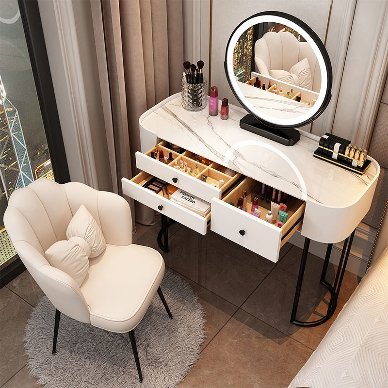 轻奢高级感梳妆台卧室现代简约 新款小户型网红ins风可移动化妆桌