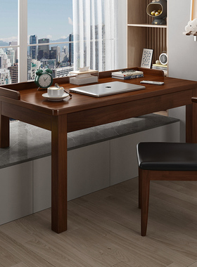 飘窗书桌家用卧室窗台高低腿实木小桌子定制简易可移动办公电脑桌
