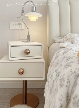 实木方糖整装床头柜现代简约收纳创意旋转卧室轻奢高级床边储物柜