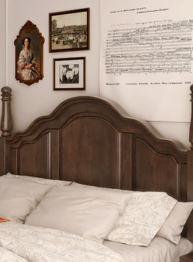 简美风乡村美式实木床现代简约复古法式床双人床轻奢婚床卧室家具
