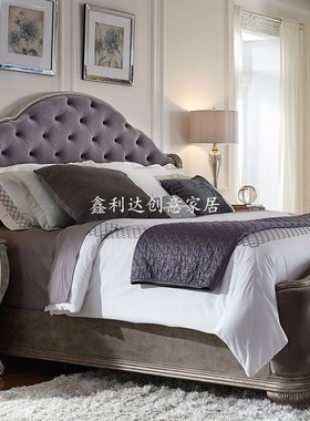 鑫利达轻奢主卧室高端定制美式床1.8米双人床实木床