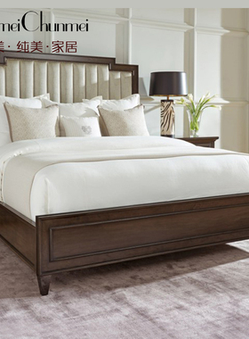 北美家具 床 实木床 美式布艺床 1.5米简美卧室家具 老人床 小孩