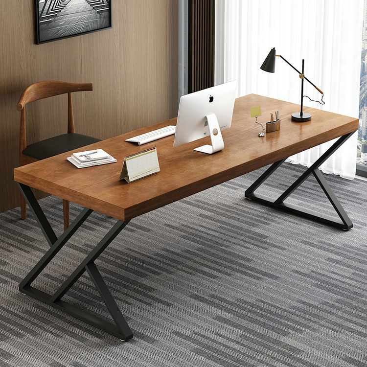 实木电脑桌工作台办公桌家用卧室书桌写字长方形直播主播简约桌子