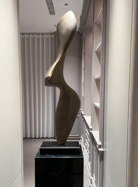 创意玄关柜雕塑摆件软装饰品售楼处客厅轻奢抽象几何玻璃钢艺术品