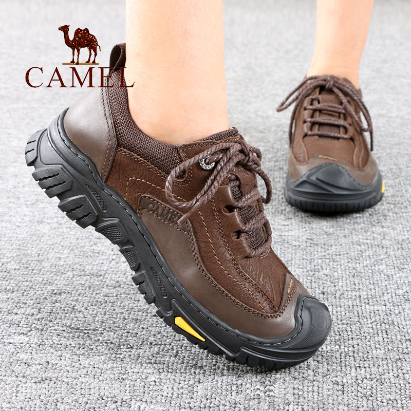 Camel/骆驼男鞋秋冬季新款真牛皮防滑舒适单户外休闲徒步旅游鞋子