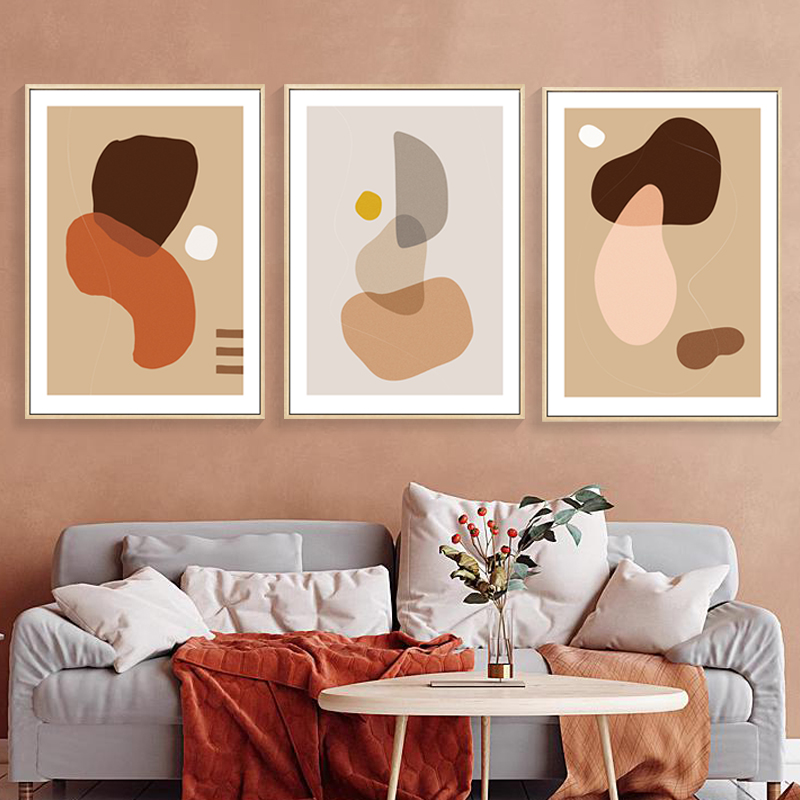 色块抽象装饰画客厅沙发背景墙北欧轻奢玄关餐厅壁画卧室橙色挂画
