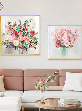 沙发后面的壁画客厅装饰画轻奢高级感花卉高端大气餐厅背景墙挂画
