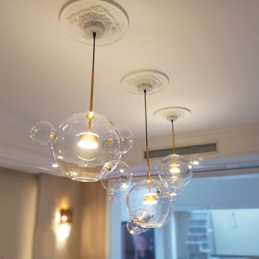 透明泡泡米奇玻璃圆球客厅餐厅卧室北欧后现代简约创意床个性吊灯