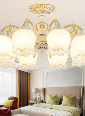 欧式主客厅灯LED卧室吸顶灯 美式田园大气餐厅吊灯具组合全屋套装