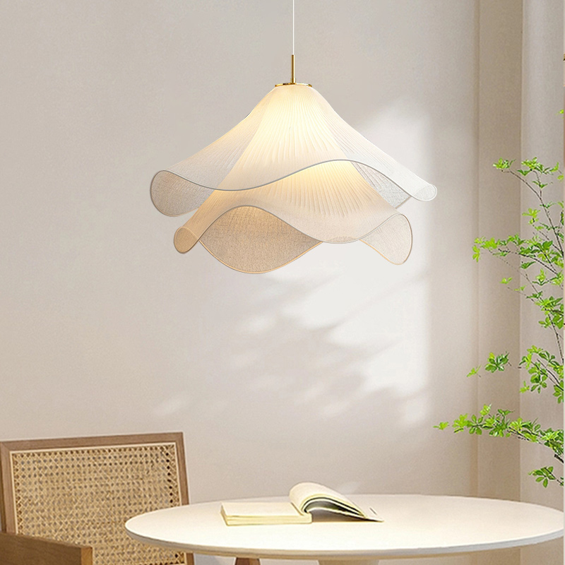创意个性简约现代餐厅客厅卧室法式温馨北欧布艺高级感奶油风吊灯