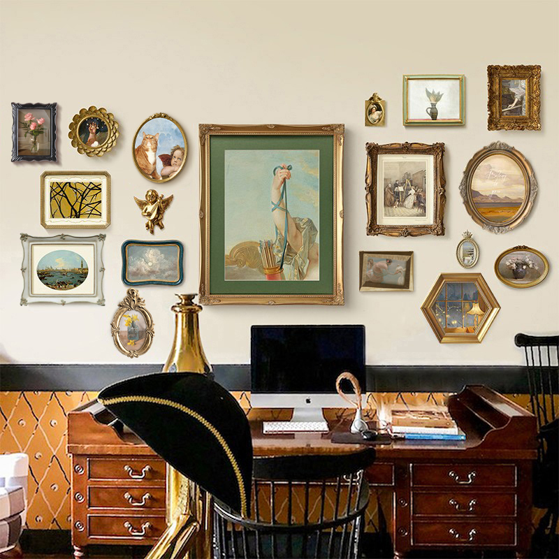 欧式小众美式轻奢复古客厅装饰画组合壁画餐厅卧室法式挂画背景墙