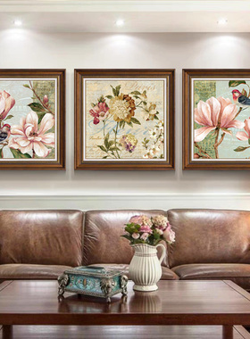 美式客厅装饰画沙发背景墙挂画高级正品油画肌理简约卧室餐厅壁画