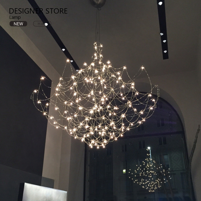 意大利后现代水晶复式楼别墅LED吊灯轻奢客厅餐厅萤火虫卧室吊灯