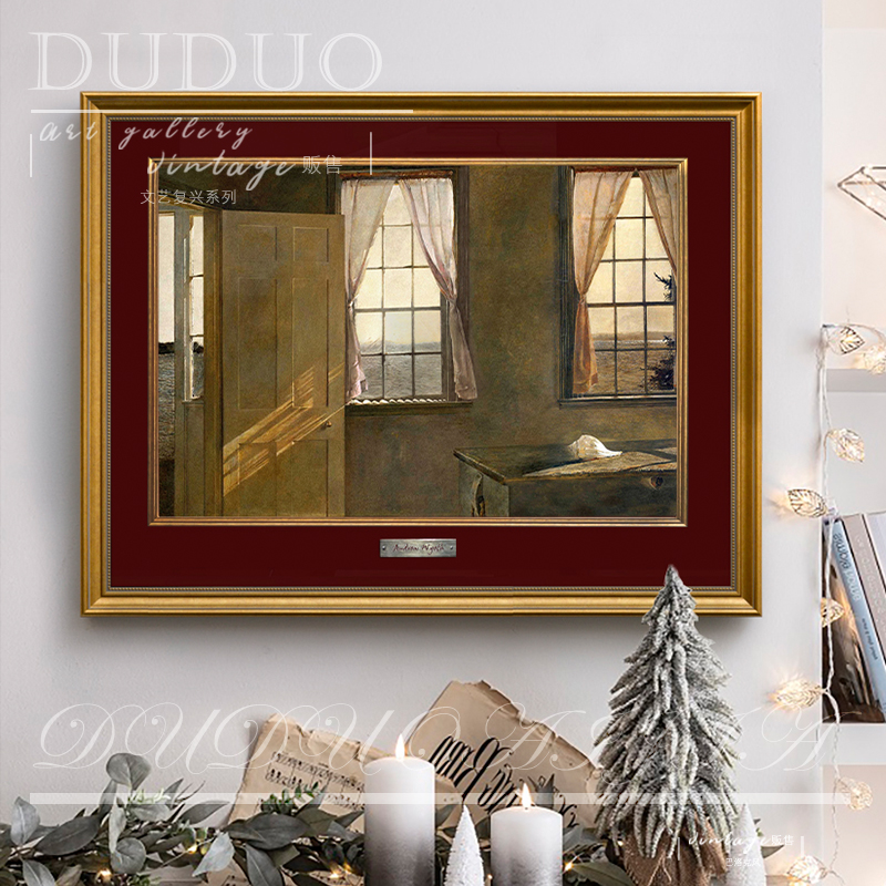 安德鲁怀斯美式客厅卧室装饰画沙发玄关背景挂画欧式复古餐厅壁画