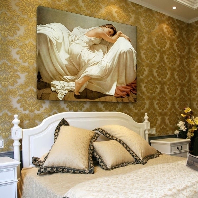 卧室床头装饰画欧式壁画客厅餐厅玄关挂画人物墙画宾馆酒店睡美人