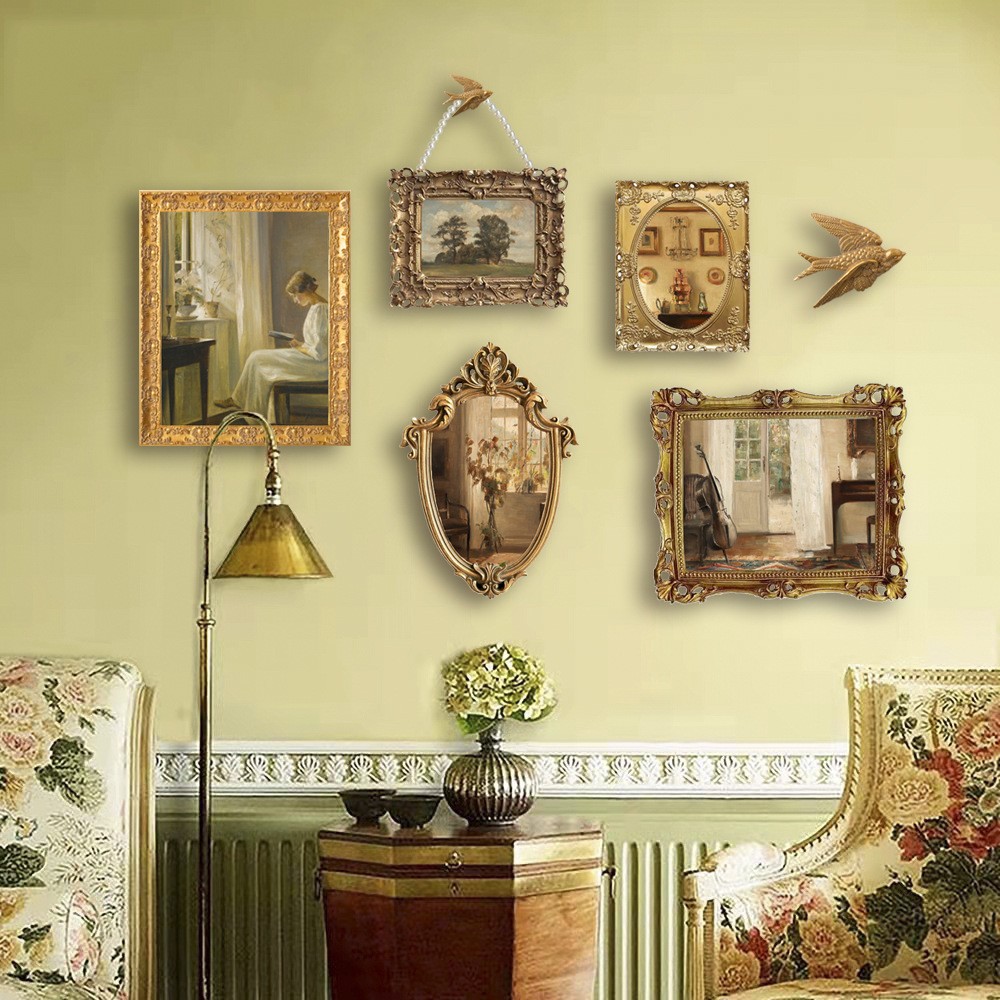法式复古装饰画组合客厅沙发背景墙高级感挂画美式轻奢餐厅墙壁画