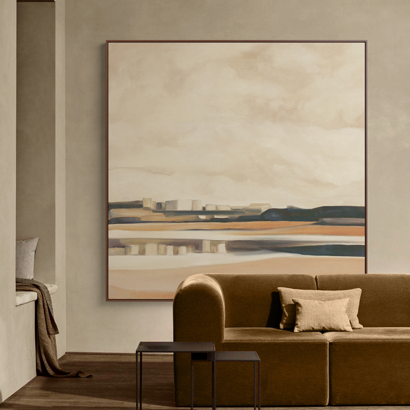 现代北欧沙发背景挂画简约大气抽象风景客厅墙壁画卧室餐厅装饰画