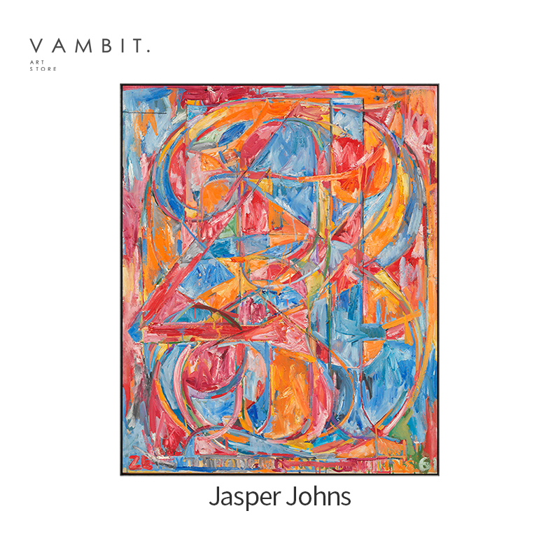 贾斯珀 约翰斯 0-9 当代抽象波普艺术装饰画客厅餐厅卧室二联挂画
