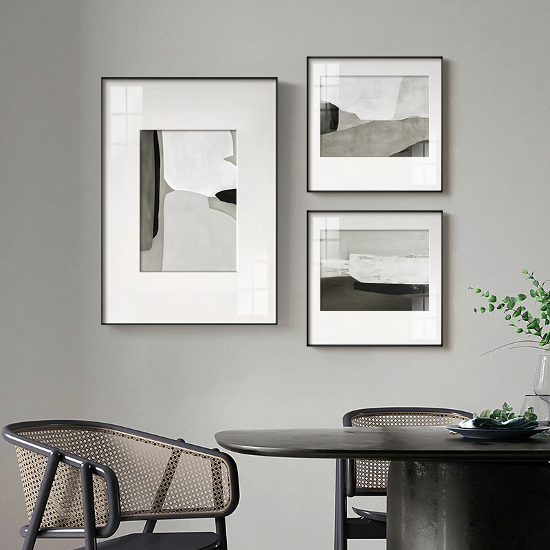 现代简约黑白灰抽象装饰画客厅壁画沙发背景墙艺术空间挂画餐厅