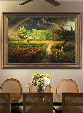 米勒名画拾穗者装饰画客厅餐厅油画卧室走廊过道复古欧式风景挂画