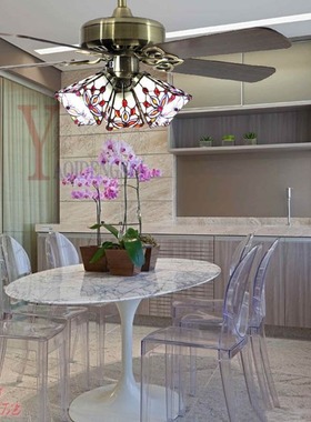 现代简约地中海田园风扇灯 客厅餐厅卧室大厅吊扇灯 欧式美式风格
