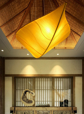 定制现代新中式树叶吊灯简约创意餐厅古典茶楼客厅卧室布艺led灯