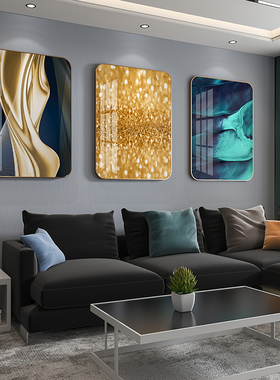 现代简约客厅装饰画新款大气沙发背景墙挂画轻奢风卧室餐厅三联画
