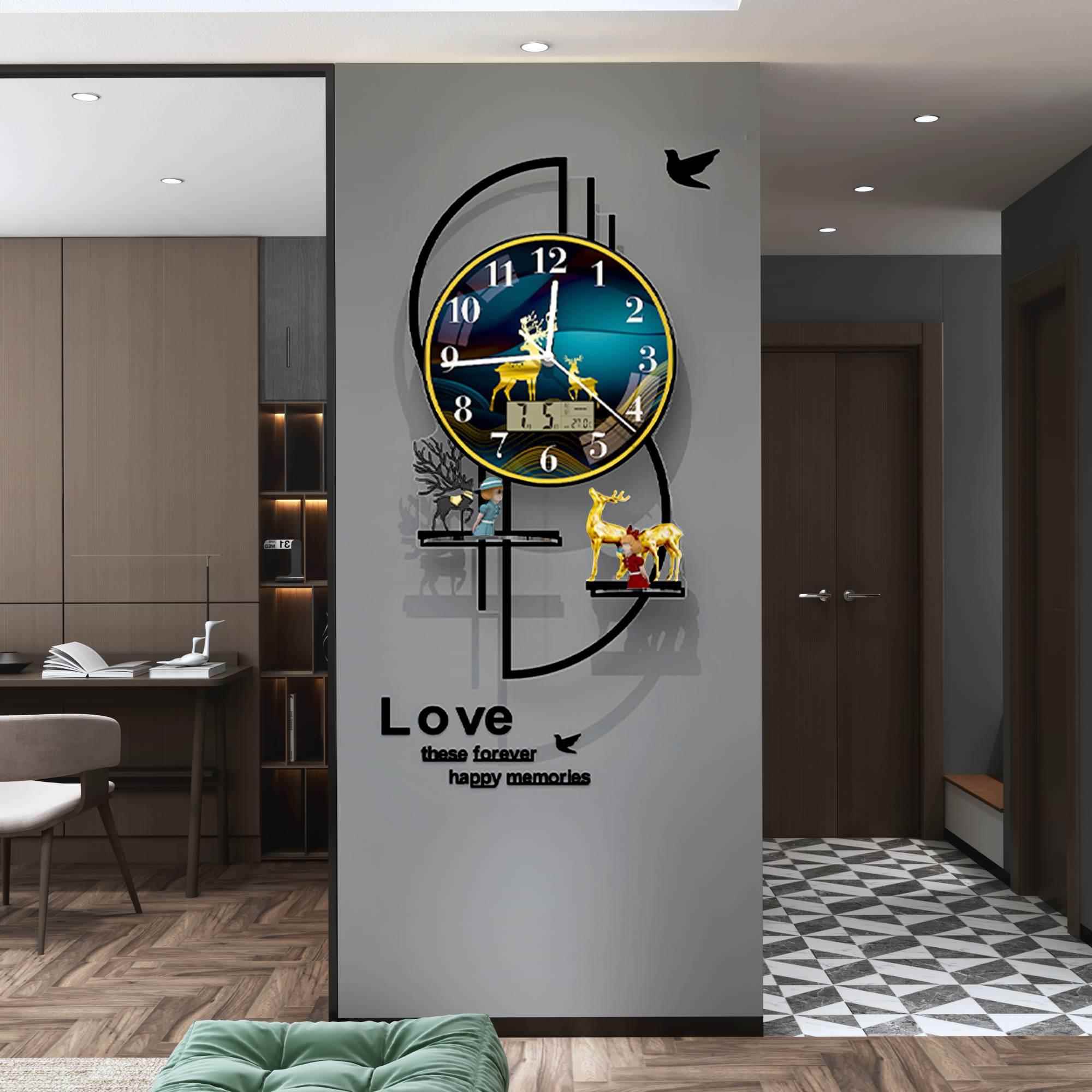 2023新款钟表挂钟客厅装饰画现代简约沙发背景墙壁画大气餐厅挂画