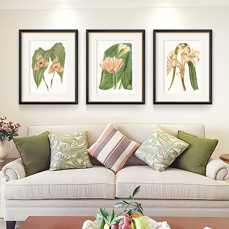 现代简约清新装饰画美式客厅餐厅卧室玄关背景墙挂画轻奢绿植花卉