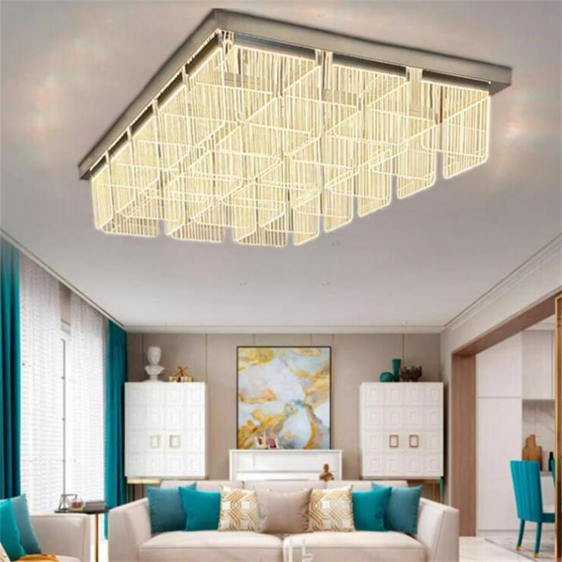 后现代轻奢餐厅吧台卧室吸顶灯长方形2024年新款客厅酒店大气吊灯