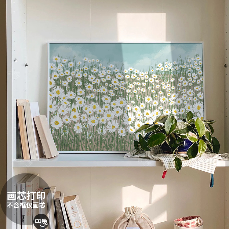 印象视觉 客厅卧室雏菊装饰画芯餐厅治愈植物花卉挂画公寓壁画心